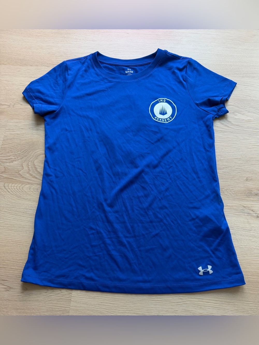 IMG Academy Under Armour Short Sleeve Womens Shirt S Athletic Blue